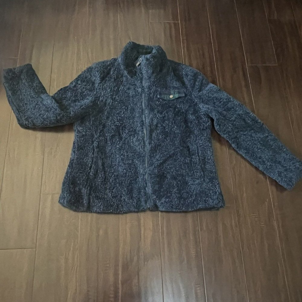 Pendleton Ladies' Fuzzy Zip Jacket Women's Sherpa Coat - Navy/Large